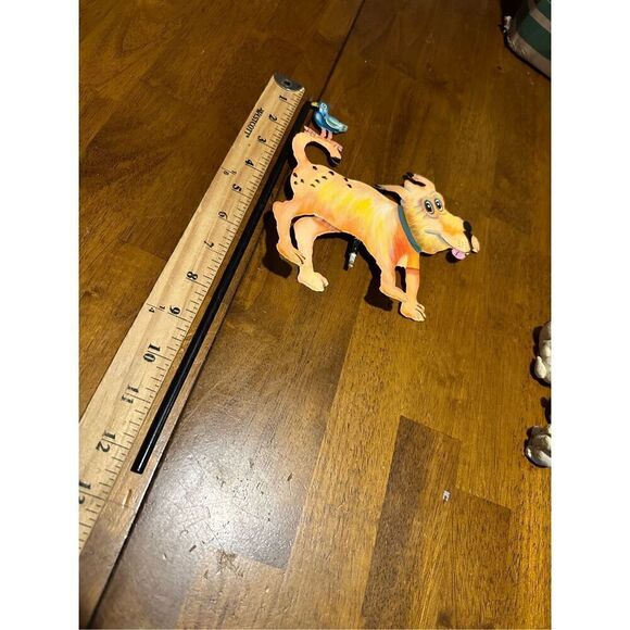 Vtg Bella Casa J Sumner Ganz Metal Garden Sign Sculpture Dog Bird Maggie New 7” - Picture 7 of 9